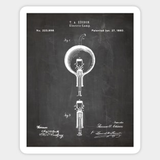 Edison Bulb Patent - Maker Workshop Home Décor Art - Black Chalkboard Sticker